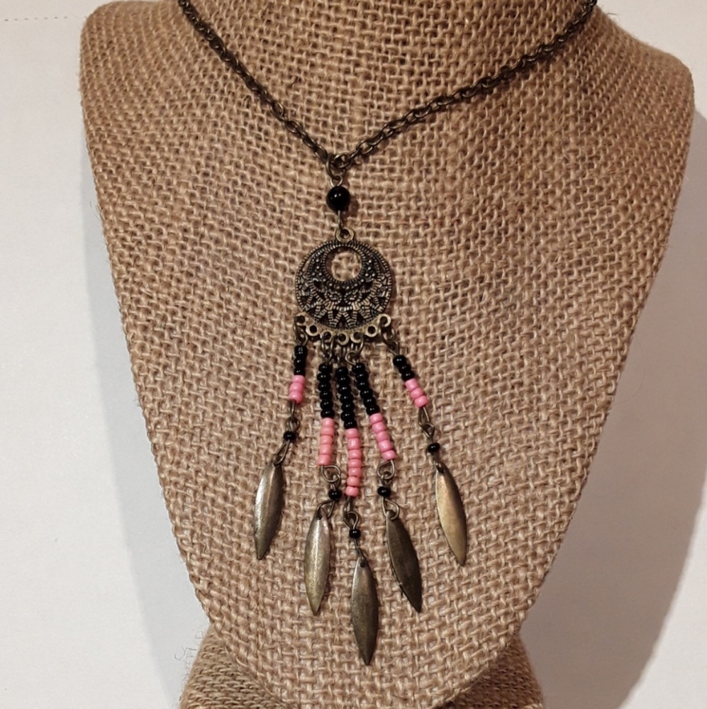Boho bronze necklace